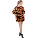 Multicolored Bubbles Print Pattern Oversized Chiffon Top View2