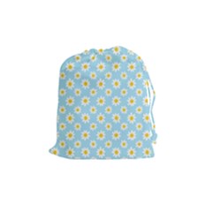 Daisies Drawstring Pouch (medium) by CuteKingdom