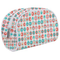 Aqua Coral Circles Makeup Case (medium) by CuteKingdom