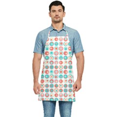 Aqua Coral Circles Kitchen Apron by CuteKingdom