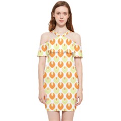 Saffron Shoulder Frill Bodycon Summer Dress by CuteKingdom