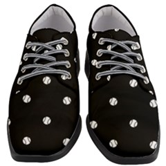 Black And White Baseball Motif Pattern Women Heeled Oxford Shoes by dflcprintsclothing