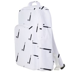 Black And White Cricket Sport Motif Print Pattern Double Compartment Backpack by dflcprintsclothing