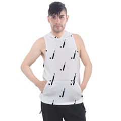 Black And White Cricket Sport Motif Print Pattern Men s Sleeveless Hoodie by dflcprintsclothing