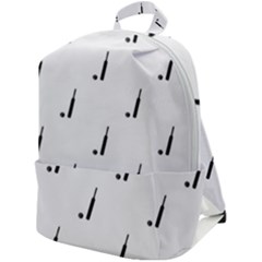 Black And White Cricket Sport Motif Print Pattern Zip Up Backpack by dflcprintsclothing