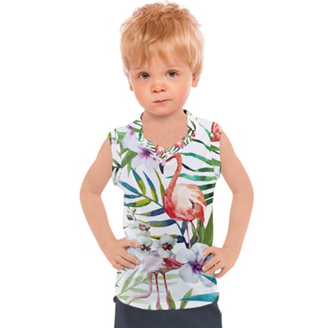 Tropical Flamingo Kids  Sport Tank Top by goljakoff