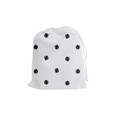 Black And White Baseball Print Pattern Drawstring Pouch (medium) by dflcprintsclothing