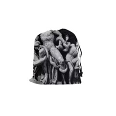Laocoon Sculpture Over Black Drawstring Pouch (small) by dflcprintsclothing