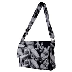Laocoon Sculpture Over Black Full Print Messenger Bag (m) by dflcprintsclothing