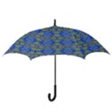 Gold And Blue Fancy Ornate Pattern Hook Handle Umbrellas (Small) View3