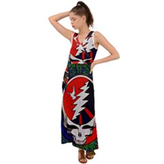 Grateful Dead - V-neck Chiffon Maxi Dress by Sapixe