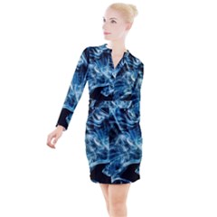 Cold Snap Button Long Sleeve Dress by MRNStudios