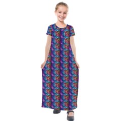 Abstract Illusion Kids  Short Sleeve Maxi Dress by Sparkle