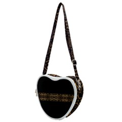 Luxury Ornate Minimal Style Dark Print Heart Shoulder Bag by dflcprintsclothing