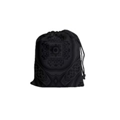 Black And Gray Drawstring Pouch (small) by Dazzleway