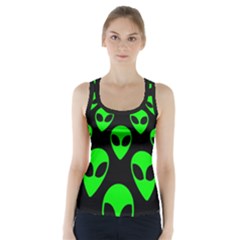 We Are Watching You! Aliens Pattern, Ufo, Faces Racer Back Sports Top by Casemiro