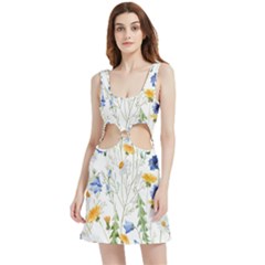 Summer Flowers Velvet Cutout Dress by goljakoff