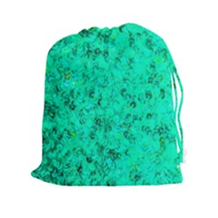 Aqua Marine Glittery Sequins Drawstring Pouch (2xl) by essentialimage