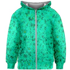 Aqua Marine Glittery Sequins Kids  Zipper Hoodie Without Drawstring by essentialimage