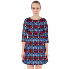 Red And Blue Smock Dress by Sparkle
