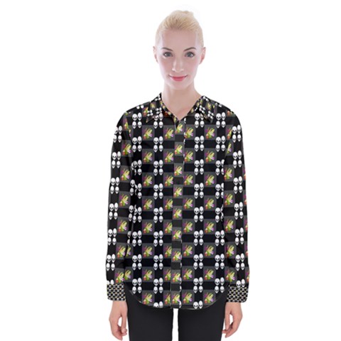 Shiny Skull Womens Long Sleeve Shirt by Sparkle
