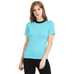 Arctic Blue & Black -  Women s Short Sleeve Rash Guard by FashionLane