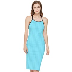 Arctic Blue & Black -  Bodycon Cross Back Summer Dress by FashionLane