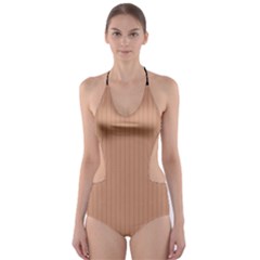 Antique Brass Brown & Black -  Cut-out One Piece Swimsuit by FashionLane