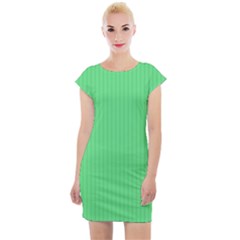 Algae Green & Black -  Cap Sleeve Bodycon Dress by FashionLane