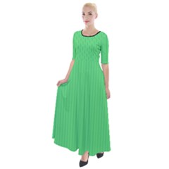 Algae Green & Black -  Half Sleeves Maxi Dress by FashionLane
