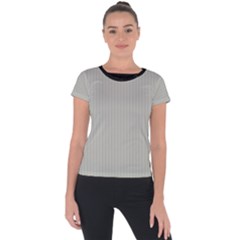 Silver Cloud Grey & Black - Short Sleeve Sports Top  by FashionLane