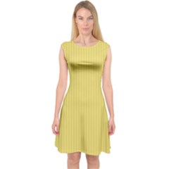 Arylide Yellow & Black - Capsleeve Midi Dress by FashionLane