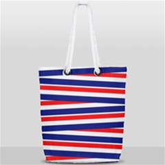 Patriotic Ribbons Full Print Rope Handle Tote (small) by Mariart