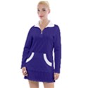 Berry Blue & White - Women s Long Sleeve Casual Dress View1