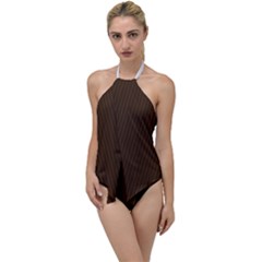 Brunette Brown & White -  Go With The Flow One Piece Swimsuit by FashionLane