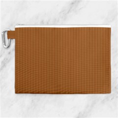 Rusty Orange & White - Canvas Cosmetic Bag (xl) by FashionLane