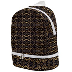 Luxury Golden Oriental Ornate Pattern Zip Bottom Backpack by dflcprintsclothing