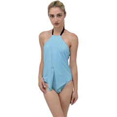 Blizzard Blue & Black - Go With The Flow One Piece Swimsuit by FashionLane