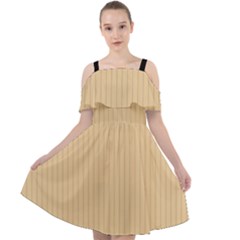 Soybean Orange & Black - Cut Out Shoulders Chiffon Dress by FashionLane
