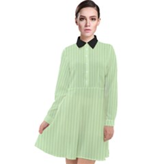 Tea Green & Black - Long Sleeve Chiffon Shirt Dress by FashionLane
