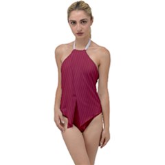 Vivid Burgundy & White - Go With The Flow One Piece Swimsuit by FashionLane