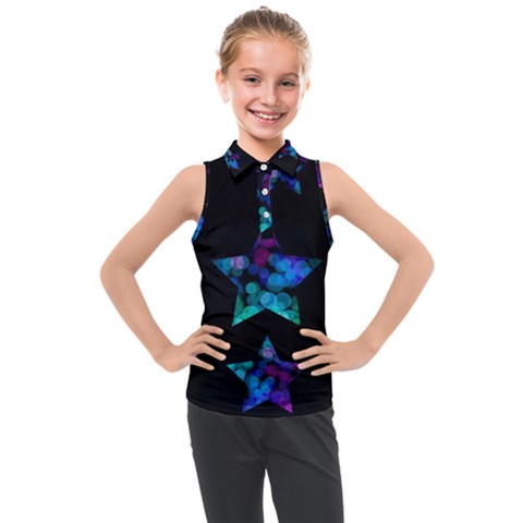 Mermaid Stars Kids  Sleeveless Polo Tee by Dazzleway