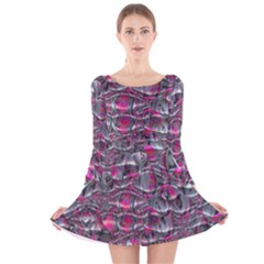 Robot Tastebuds Long Sleeve Velvet Skater Dress by MRNStudios