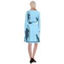 Cat Mirror Lion Long Sleeve Velvet Front Wrap Dress View2