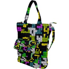 Drawn Squares                                                     Shoulder Tote Bag by LalyLauraFLM