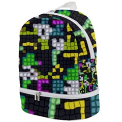 Drawn Squares                                                 Zip Bottom Backpack by LalyLauraFLM