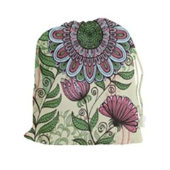 Flower Mandala Drawstring Pouch (2xl) by goljakoff