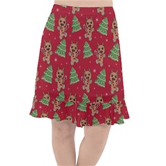Gingerbread Krampus Fishtail Chiffon Skirt by Valentinaart