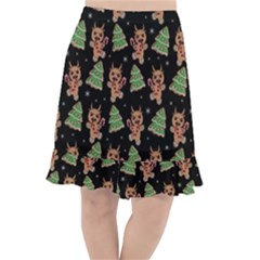 Gingerbread Krampus Fishtail Chiffon Skirt by Valentinaart