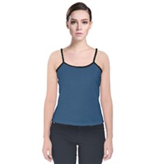 Aegean Blue - Velvet Spaghetti Strap Top by FashionLane